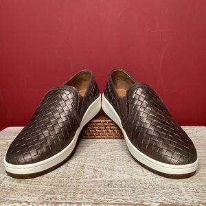 AETREX Kenzie 8.5  Bronze Woven Loafers Stylish Orthotic Antimicrobial Comfort